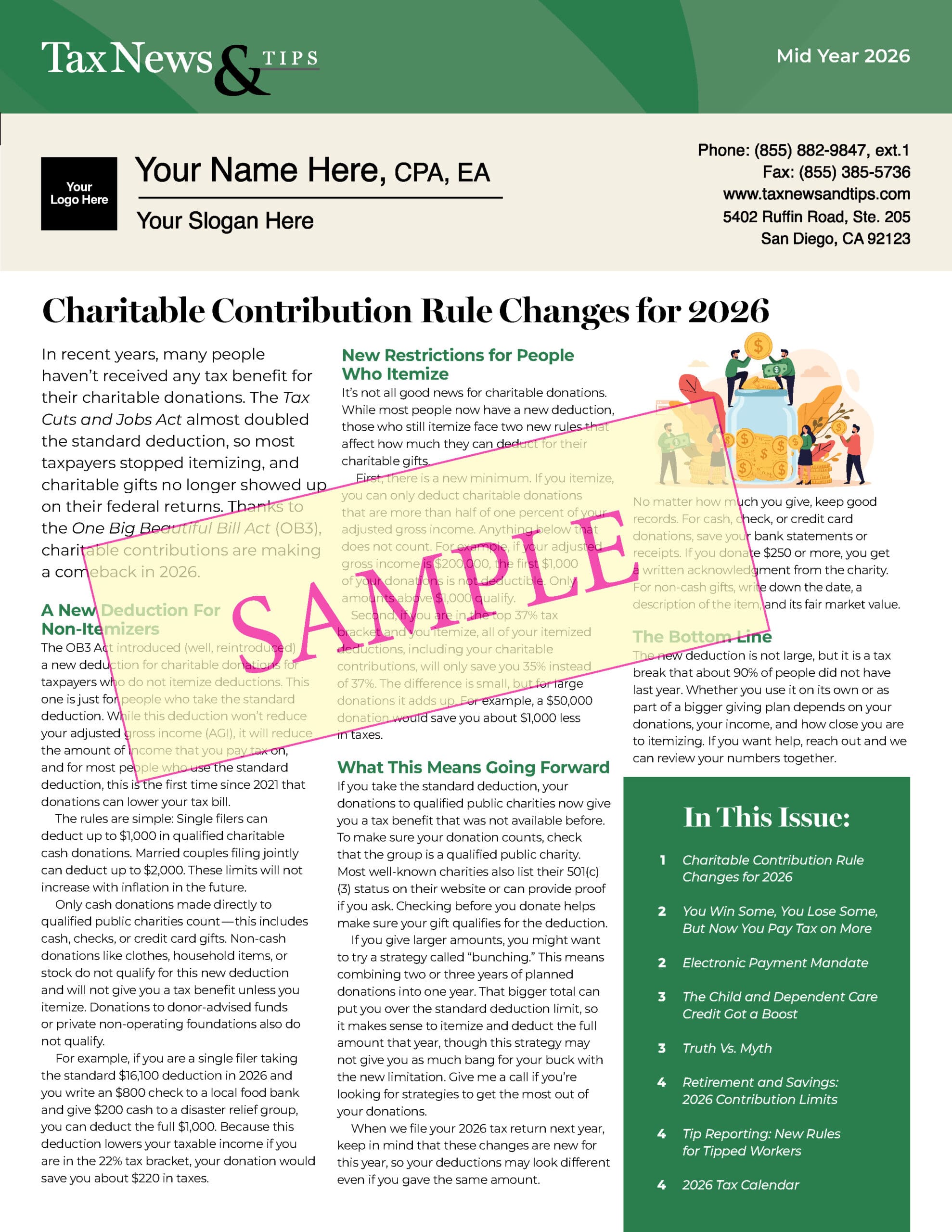 Tax News and Tips Sample